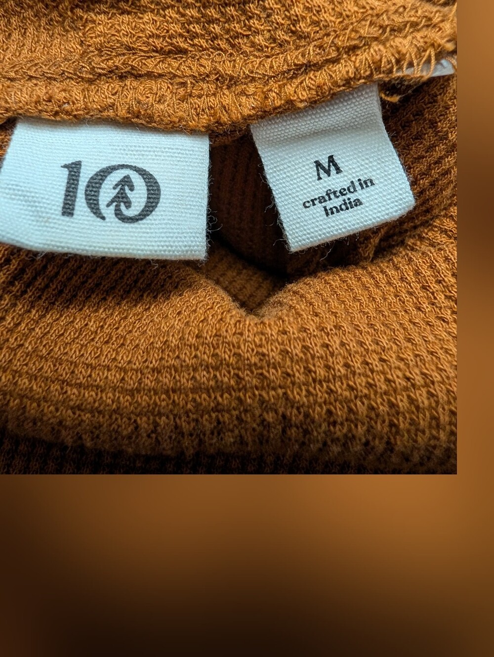 tentree Thaw Waffle Turtleneck Top Organic Cotton Tencel Layering Hiking Medium - Picture 3 of 8
